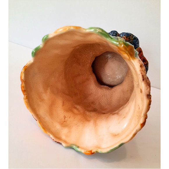 Art Nouveau-Style DRIP GLAZE VASE, Underwater Scene in Colorful Relief, 8" x 6" - Picture 7 of 11